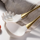 Conjunto de Utensílios de Cozinha de Silicone Ouro Branco 8 Peças