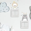 Adesivos decorativos infantis para interruptor e tomadas - Animais Fofinhos - Kit com 6